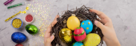 Hago huevos con purpurina - Actividades de Pascua - 10doigts.fr