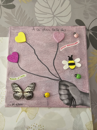 Heart canvas birthday - 10doigts.fr