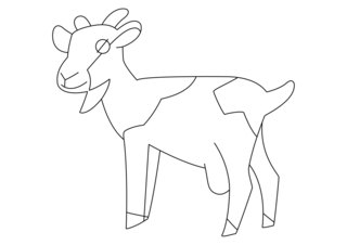 Cabra 01 - Coloreados de animales - Coloriages - 10doigts.fr