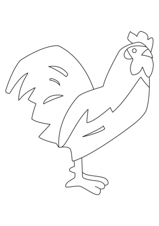 Gallo 02 - Coloreados de animales - Coloriages - 10doigts.fr