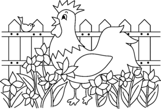 Gallina 06 - Coloreados de animales - Coloriages - 10doigts.fr