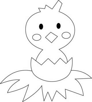 Pollito 01 - Coloreados de animales - Coloriages - 10doigts.fr