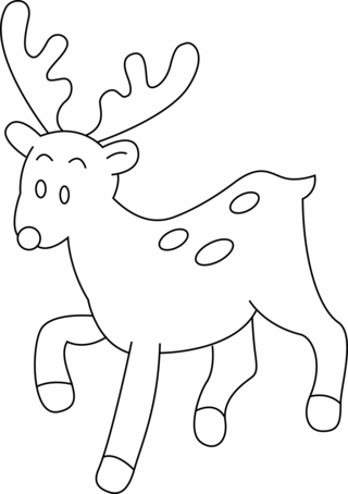 Deer 01 - Animal coloring pages - Coloriages - 10doigts.fr