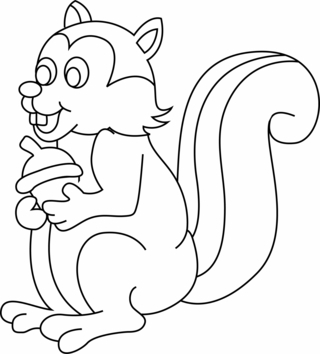 Squirrel 01 - Animal coloring pages - Coloriages - 10doigts.fr