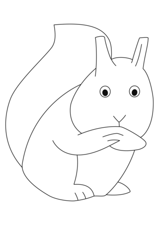 Squirrel 02 - Animal coloring pages - Coloriages - 10doigts.fr