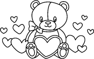 Teddy Bear 01 - Animal coloring pages - Coloriages - 10doigts.fr