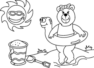 TeddyBear02 - Animal coloring pages - Coloriages - 10doigts.fr
