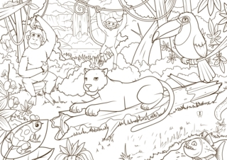 Animales-selva4 - Coloreados de animales - Coloriages - 10doigts.fr
