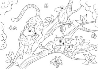 Animales-selva8 - Coloreados de animales - Coloriages - 10doigts.fr
