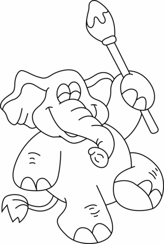 Elefante 02 - Coloreados de animales - Coloriages - 10doigts.fr