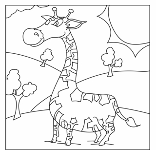 Jirafa 04 - Coloreados de animales - Coloriages - 10doigts.fr