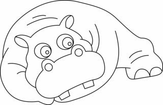 Hipopótamo 01 - Coloreados de animales - Coloriages - 10doigts.fr