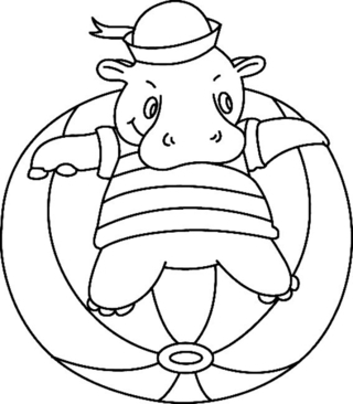 Hipopótamo 04 - Coloreados de animales - Coloriages - 10doigts.fr