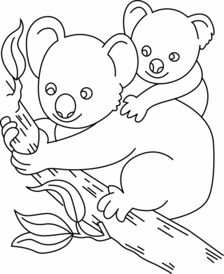 Koala 01 - Coloreados de animales - Coloriages - 10doigts.fr