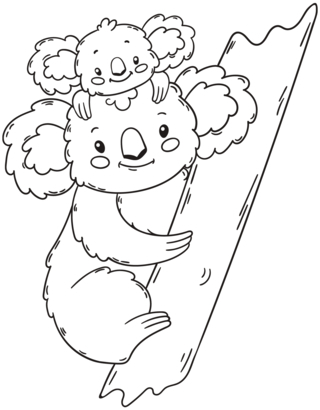 Koala 02 - Coloreados de animales - Coloriages - 10doigts.fr