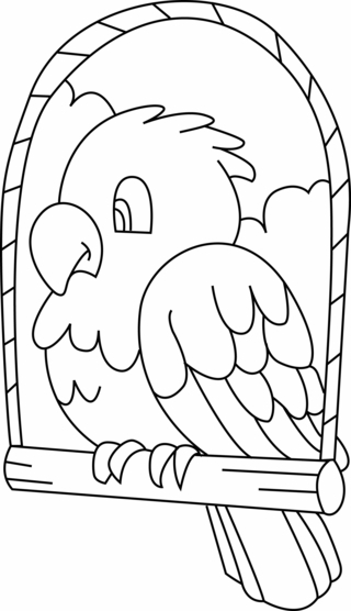 Periquito 003 - Coloreados de animales - Coloriages - 10doigts.fr