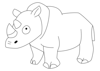 Rinoceronte03 - Coloreados de animales - Coloriages - 10doigts.fr