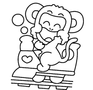 Mono05 - Coloreados de animales - Coloriages - 10doigts.fr