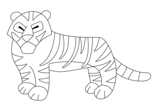 Tigre01 - Coloreados de animales - Coloriages - 10doigts.fr