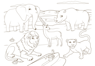 Animales-sabana3 - Coloreados de animales - Coloriages - 10doigts.fr