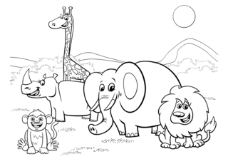 Animales-sabana6 - Coloreados de animales - Coloriages - 10doigts.fr