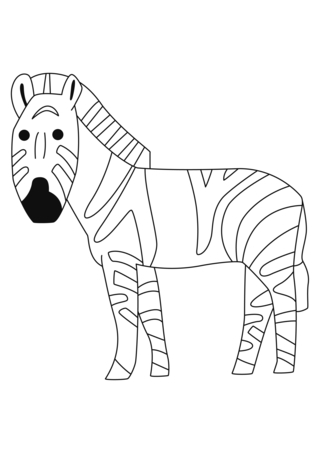 Cebra 05 - Coloreados de animales - Coloriages - 10doigts.fr