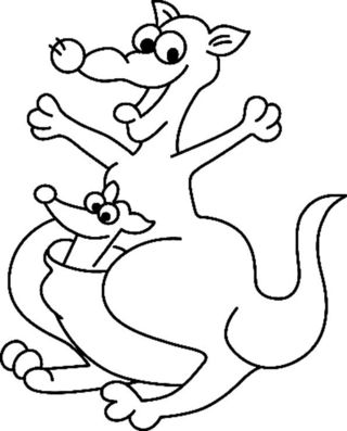 Canguro 03 - Coloreados de animales - Coloriages - 10doigts.fr