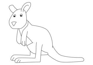 Canguro 04 - Coloreados de animales - Coloriages - 10doigts.fr