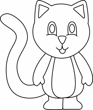 Gato 05 - Coloreados de animales - Coloriages - 10doigts.fr