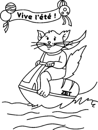Chat 08 - Coloreados de animales - Coloriages - 10doigts.fr