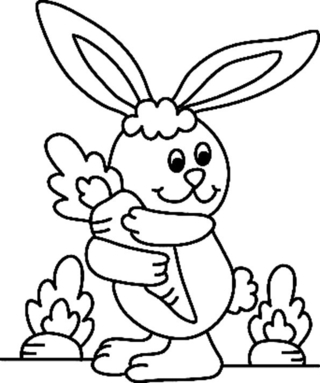 Conejo n°20 - Coloreados de animales - Coloriages - 10doigts.fr