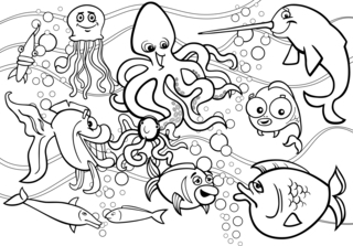 Animales marinos1 - Coloreados de animales - Coloriages - 10doigts.fr