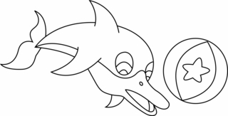 Delfín 02 - Coloreados de animales - Coloriages - 10doigts.fr