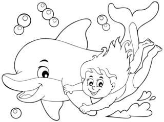 Delfín 08 - Coloreados de animales - Coloriages - 10doigts.fr