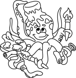 Pulpo 04 - Coloreados de animales - Coloriages - 10doigts.fr