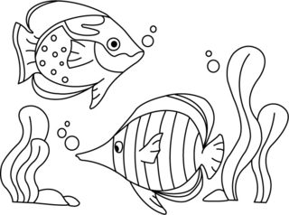 Pez 03 - Coloreados de animales - Coloriages - 10doigts.fr