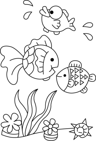 Pez 04 - Coloreados de animales - Coloriages - 10doigts.fr