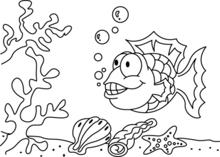 Pez 14 - Coloreados de animales - Coloriages - 10doigts.fr