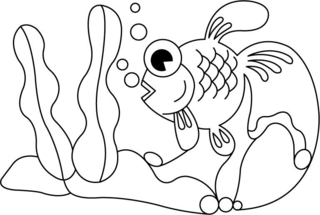 Pez 20 - Coloreados de animales - Coloriages - 10doigts.fr
