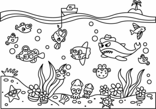 Pez 21 - Coloreados de animales - Coloriages - 10doigts.fr