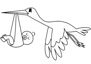 Cigüeña 01 - Coloreados de animales - Coloriages - 10doigts.fr