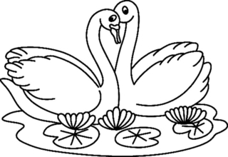 Cisne 02 - Coloreados de animales - Coloriages - 10doigts.fr