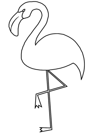 Flamenco rosa 01 - Coloreados de animales - Coloriages - 10doigts.fr