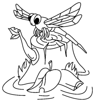 Libélula 03 - Coloreados de animales - Coloriages - 10doigts.fr
