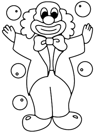 Payaso 06 - Coloreables de circo - Coloreables - 10doigts.com