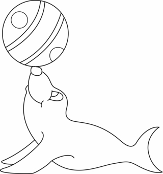 Foca 01 - Coloreables de circo - Coloreables - 10doigts.com