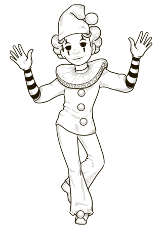 pierrot - Coloreables de circo - Coloreables - 10doigts.com