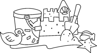 Castillo de arena 02 - Coloreados variados - Coloreables - 10doigts.com