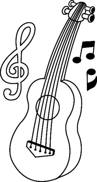 Guitarra 01 - Coloreados variados - Coloreables - 10doigts.com