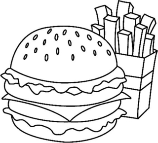 Hamburguesa 01 - Coloreados variados - Coloreables - 10doigts.com